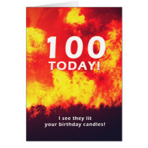 100 Birthday Forest Fire Candle Humor