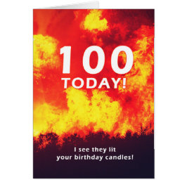 100 Birthday Forest Fire Candle Humor