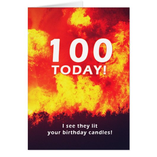 100 Birthday Forest Fire Candle Humor (Voorkant)