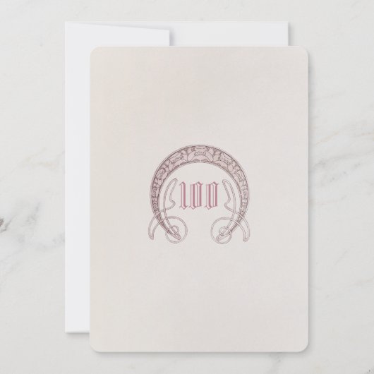100 Birthday Invitation Art Nouveau Alphonse Mucha Kaart (Achterkant)