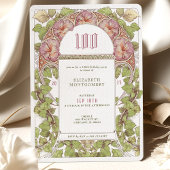 100 Birthday Invitation Art Nouveau Alphonse Mucha Kaart