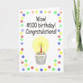 100 Birthday Paper Greeting Card Unique Kaart (Voorkant)