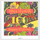 100 Birthdays Floral Sticker (Vel)