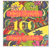100 Birthdays Floral Sticker (Voorkant)
