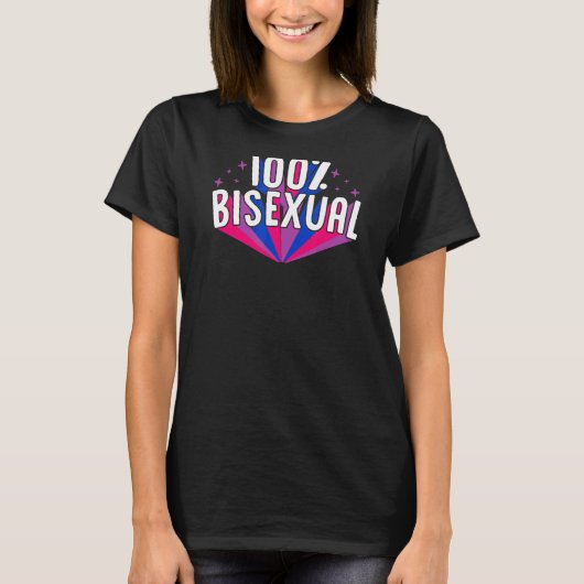 100 Bisexual Pride Aesthetic Style Bi Stuf T-shirt (Voorkant)