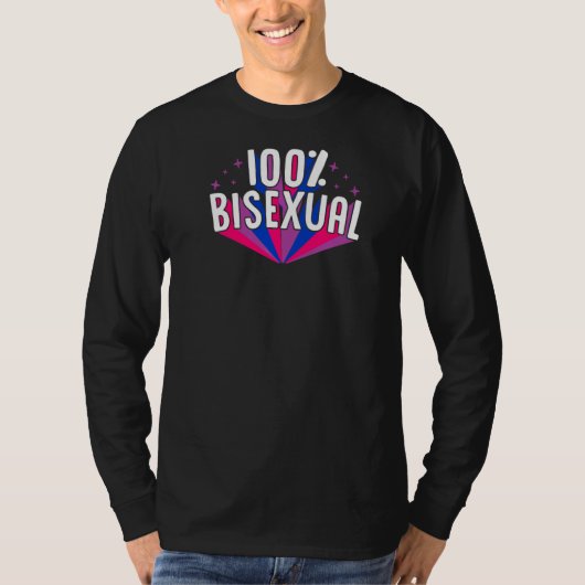100 Bisexual Pride Aesthetic Style Bi Stuf T-shirt (Voorkant)