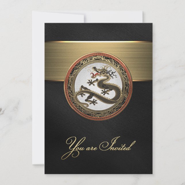 [100] Black and Gold Sacred Eastern Dragon (Voorkant)