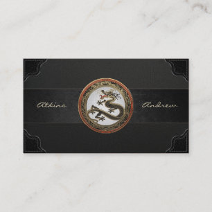 [100] Black and Gold Sacred Eastern Dragon Visitekaartje