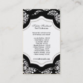 100 Black Damask Nail-Visitekaartje voor technicus Visitekaartje (Achterkant)