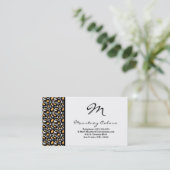 100 Black White Cheetah Print Visitekaartje (Staand voorkant)