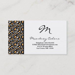 100 Black White Cheetah Print Visitekaartje