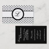 100 Black White Polkadot Pokadot Visitekaartje (Voorkant / Achterkant)