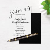 100 Black White SMALL Wedding Invite met lage begr Visitekaartje