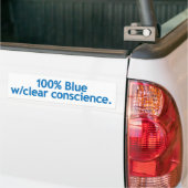 100% blauw met een zuiver geweten. bumpersticker (Op Truck)