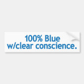 100% blauw met een zuiver geweten. bumpersticker (Voorkant)
