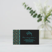 100 Blauwgroen Turquoise Cheetah Print Visitekaart Visitekaartje (Staand voorkant)