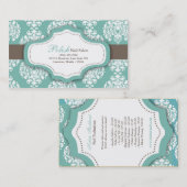 100 Blauwgroen Visitekaartje Damask Nail-technicus (Voorkant / Achterkant)