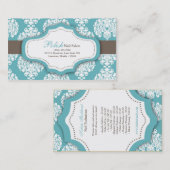 100 Blue Damask Nail-Visitekaartje voor technicus Visitekaartje (Voorkant / Achterkant)