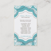 100 Blue Damask Nail-Visitekaartje voor technicus Visitekaartje (Achterkant)