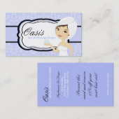 100 Blue Damask Spa Therapy Massage Visitekaartje (Voorkant / Achterkant)