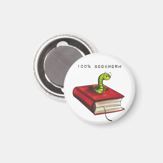 100% boekworm magneet (Voorkant / Achterkant)