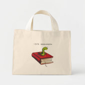 100% boekworm mini tote bag (Voorkant)