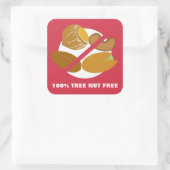 100% boommoer gratis moer allergie waarschuwing vierkante sticker (Tas)