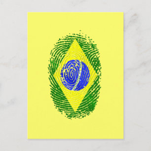 100% Braziliaans DNA vingerafdruk Brasil pride gif Briefkaart