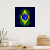100% Braziliaans DNA vingerafdruk Brasil pride gif Poster (Keuken)