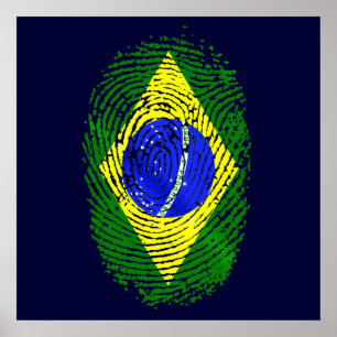 100% Braziliaans DNA vingerafdruk Brasil pride gif Poster