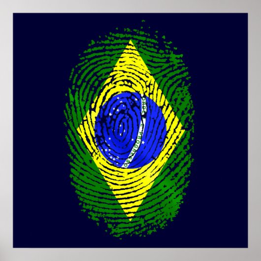 100% Braziliaans DNA vingerafdruk Brasil pride gif Poster (Voorkant)