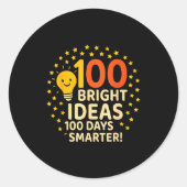 100 Bright Ideas 100 Days Smarter Design, 100 Days Ronde Sticker (Voorkant)