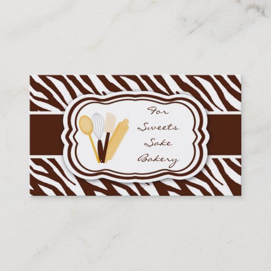 100 Bruine Zebra Bakkerij Kaas Visitekaartje (Voorkant)
