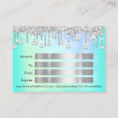 100 Cadeaubon Nais Holografen Silver Drips Visitekaartje (Achterkant)