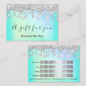 100 Cadeaubon Nais Holografen Silver Drips Visitekaartje (Voorkant / Achterkant)