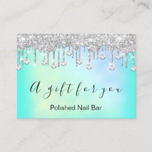 100 Cadeaubon Nais Holografen Silver Drips Visitekaartje