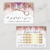 100 Cadeaubonnen met airdresser Visitekaartje (Voorkant / Achterkant)