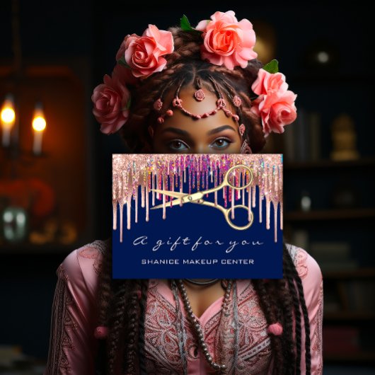 100 Cadeaucertificaat Hairdresser Scissors Drip VI Visitekaartje