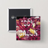 100% Cajun-knop kruipt foto Vierkante Button 5,1 Cm (Voorkant /achterkant)