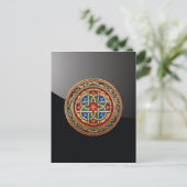 [100] Celtic Cross [Gold+Enamel] Briefkaart (Staand voorkant)