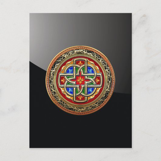 [100] Celtic Cross [Gold+Enamel] Briefkaart (Voorkant)