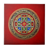 [100] Celtic Cross [Gold+Enamel] Tegeltje (Voorkant)