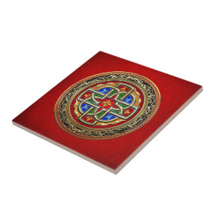 [100] Celtic Cross [Gold+Enamel] Tegeltje