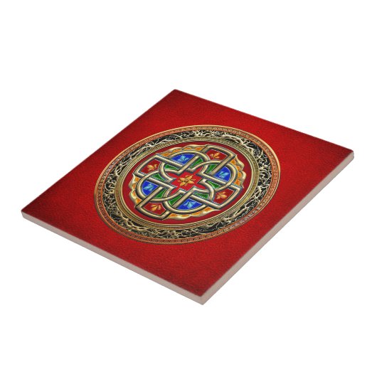 [100] Celtic Cross [Gold+Enamel] Tegeltje (Zijkant)