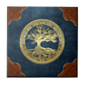 [100] Celtische boom of Life [Gold] Tegeltje (Voorkant)