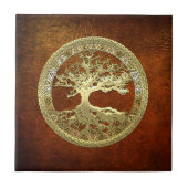 [100] Celtische boom of Life [Gold] Tegeltje (Voorkant)