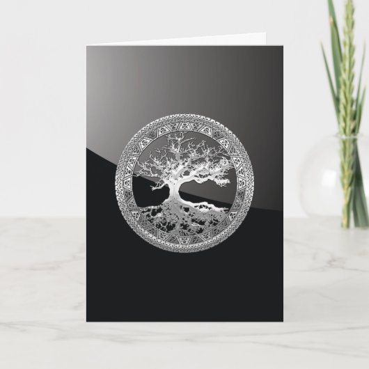 [100] Celtische boom of Life [Zilver] Kaart (Voorkant)