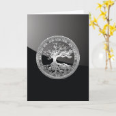 [100] Celtische boom of Life [Zilver] Kaart (Gele Bloem)