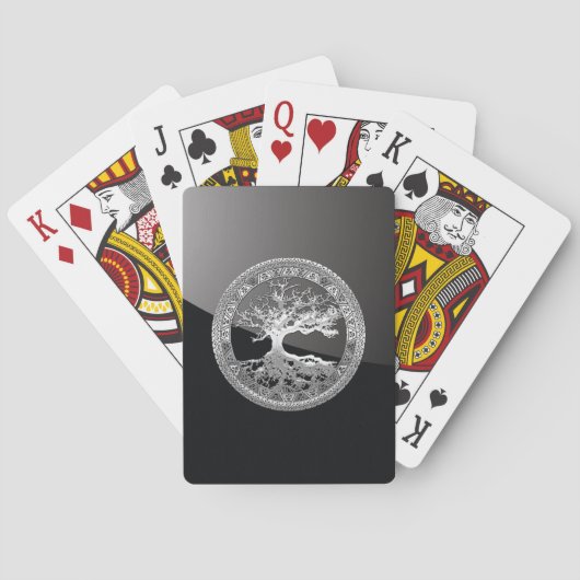 [100] Celtische boom of Life [Zilver] Speelkaarten (Achterkant)
