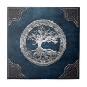 [100] Celtische boom of Life [Zilver] Tegeltje (Voorkant)